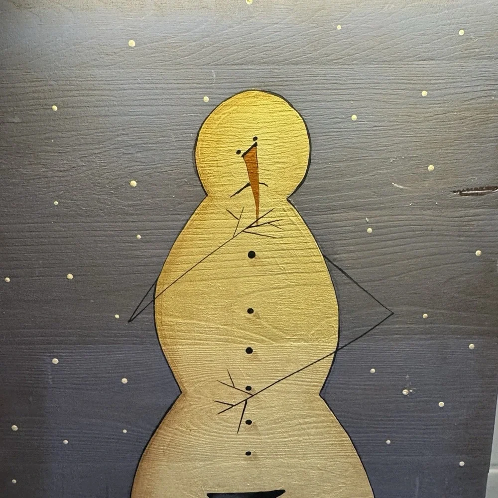 Vintage Wooden Snowman Folk Art Christmas Tree Decor 16